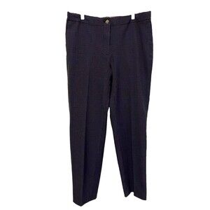 J Jill Twill Plaid Pants Size 10 Preppy Classic Multi Blue Red Stretch Pull On